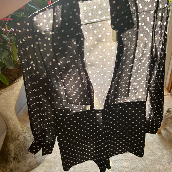 Christian Dior Sheer silk Polka Dot shorts tunic size 34 us2 jumpsuit - Picture 2 of 16